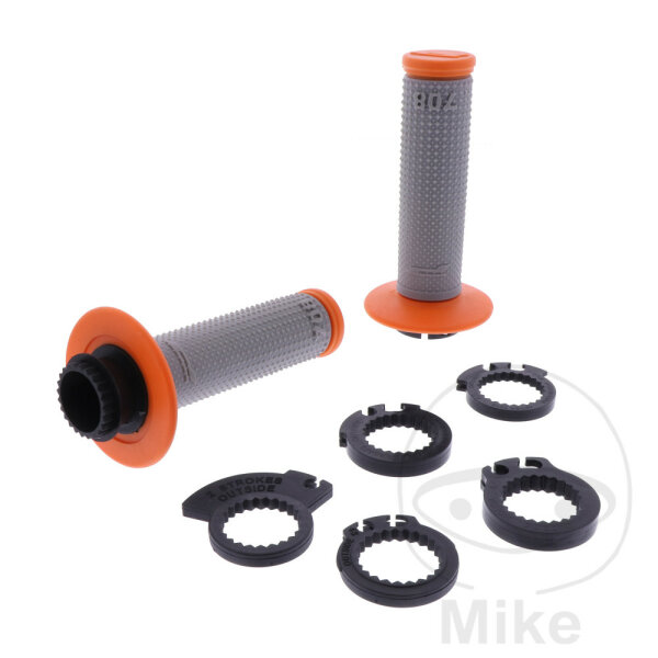 Grip Rubber Set PROGRIP 708 Cross/MX orange/grey 22/25 mm 125 mm