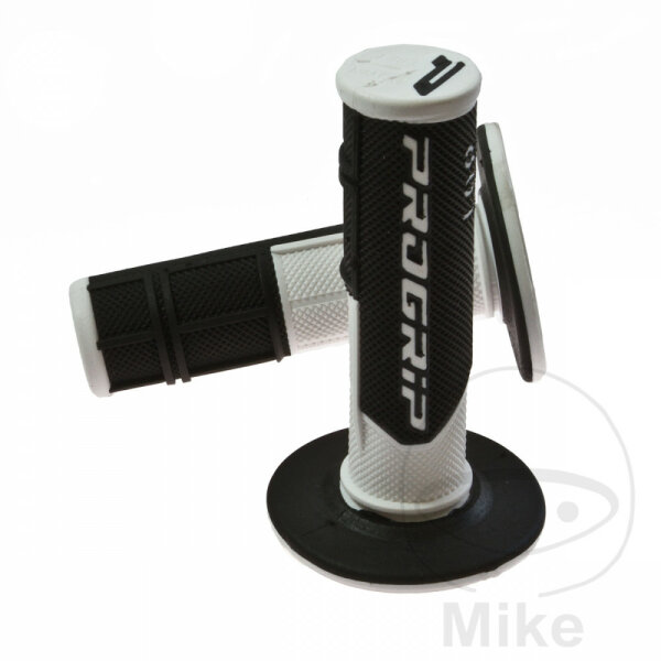 Set de Caoutchoucs de Poignée PROGRIP 801 MX/Scooter blanc/noir 22/25 mm 115 mm