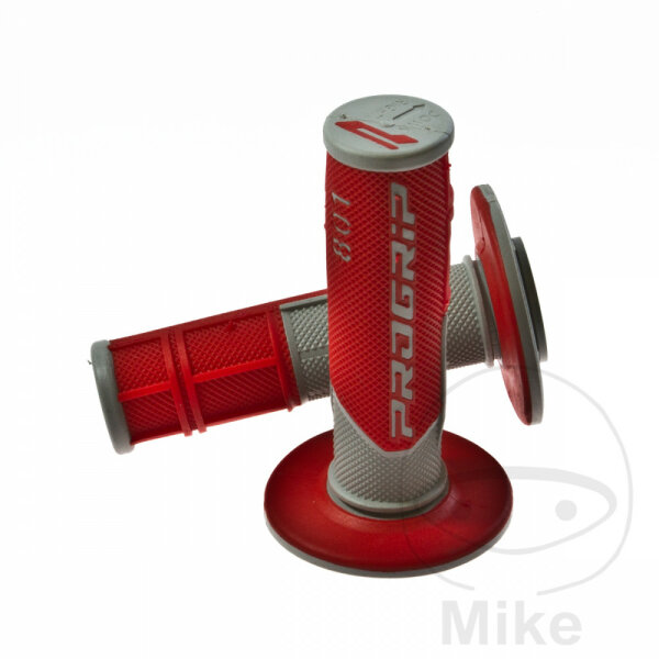 Grip Rubber Set PROGRIP 801 MX/Scooter grey/red 22/25 mm 115 mm
