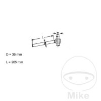 Guidon Fehling D36 acier chromé 22 mm