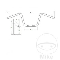 Manubrio Fehling Chopper acciaio cromo 22 mm