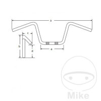 Guidon acier chromé 22 mm Domino guidon haut