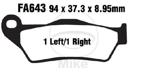 EBC Standard Semi Sintered Metal Brake Pads (V Series) FA643V