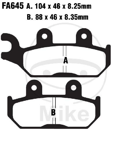 Brake pad for Yamaha YXE 700 YXM 700