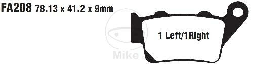 Set di pastiglie freno sinterizzate EBC Racing per Moto Cross MXS208