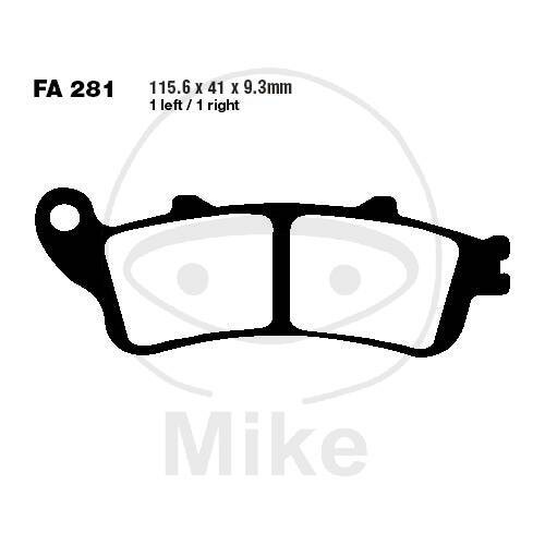 EBC Brake pad set Carbon Scooter SFAC281