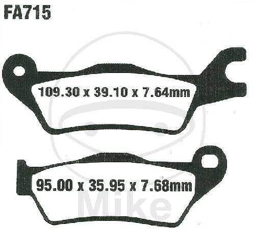 EBC Standard Semi Sintered Metal Brake Pads (V Series) FA715V