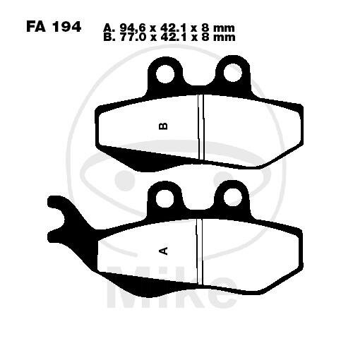 Plaquette de frein pour Benelli CPI Derbi Gilera Malaguti Peugeot Piaggio Vespa