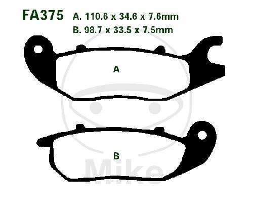 Plaquette de frein pour AJS CR3 125 Honda CBF MSX Z 125 Rieju NKD 50 125 RS-2 125