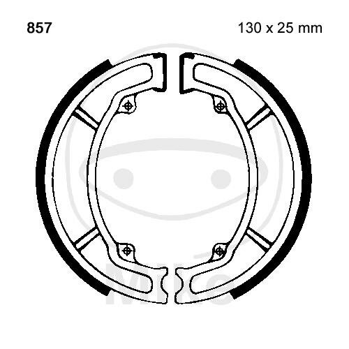 Brake shoes without spring for Peugeot Elyseo 125 DT 98-00 125 DT Advantage 04