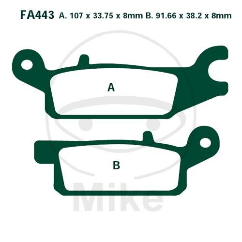 Brake pad for Yamaha YFM 250 550 700