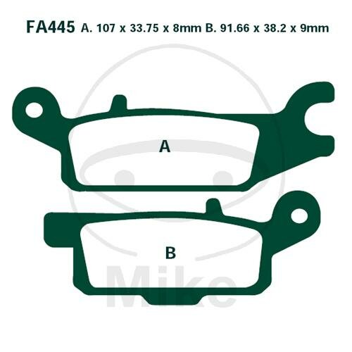 Brake pad left for Yamaha YFM 550 2009-2015 YFM 700 2007-2020