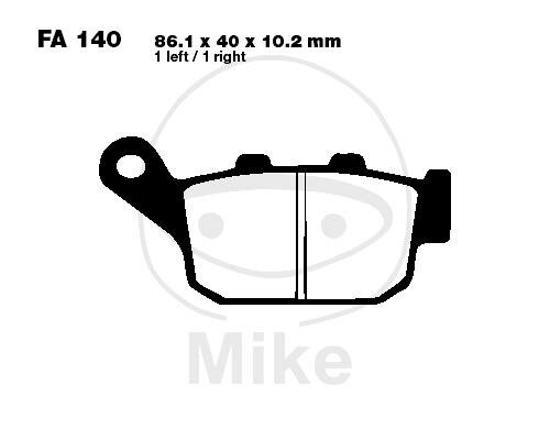 EBC Scooter brake pad set organic SFA140