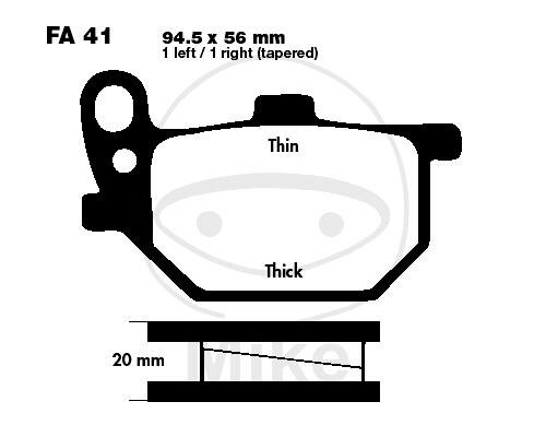 Pattino del freno per Yamaha RD 250 400 XS 400 750