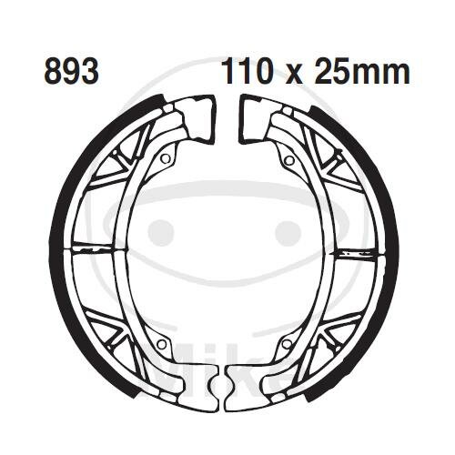 Brake shoes without spring for Aprilia SR Sonic KTM GO 50 Chrono 90-13