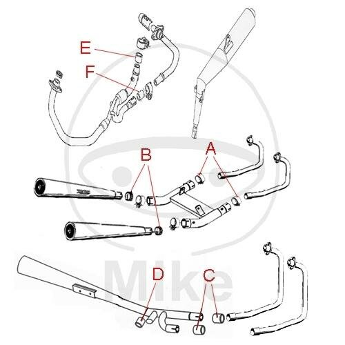 Exhaust connection gasket A for Triumph Rocket 2300 III # 2004-2017