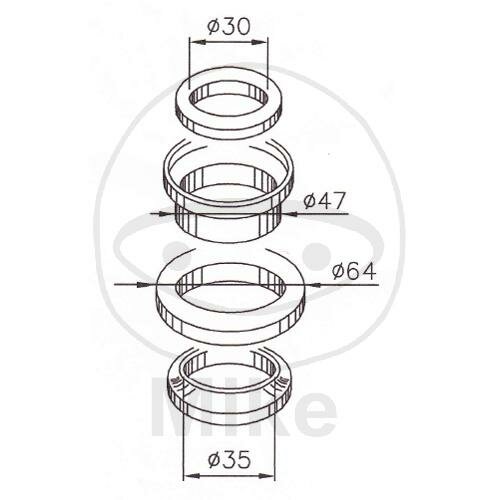 Roulements de direction pour Piaggio Beverly 300 Carnaby 250 XEvo 125 400