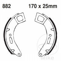 Brake shoes without spring for Vespa Cosa 125 200 FL 88-97