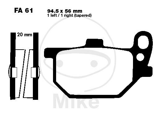Plaquette de frein pour Yamaha XS 750 SE US Custom XV 750 SE Special