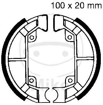 Brake shoes without spring for Piaggio Quartz 50 92-96