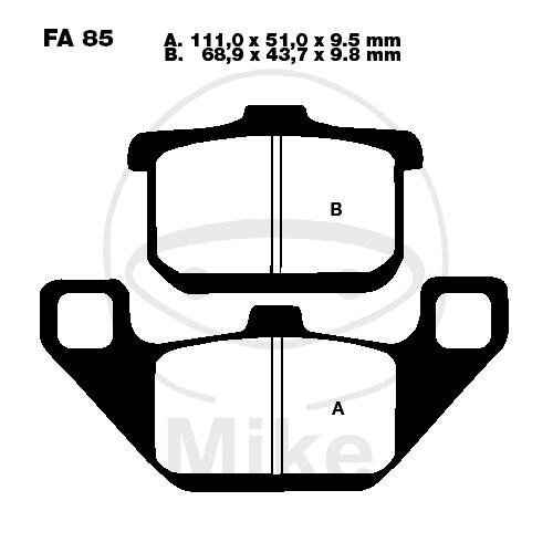 EBC Standard Semi Sintered Metal Brake Pads (V Series) FA085V