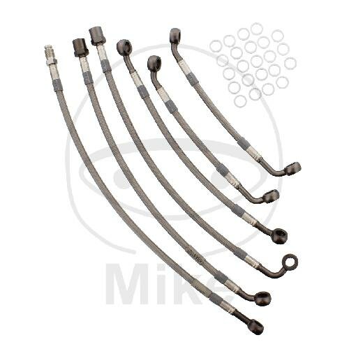 Brake hose steel braided kit 6-piece for BMW K 100 RS 89-92