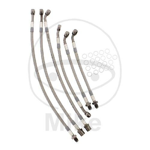 Brake hose steel braided kit 6-piece for BMW K 1100 RS 92-93