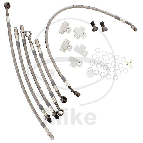 Brake hose steel braided kit 6-piece for Honda CB 600 FA 07-15