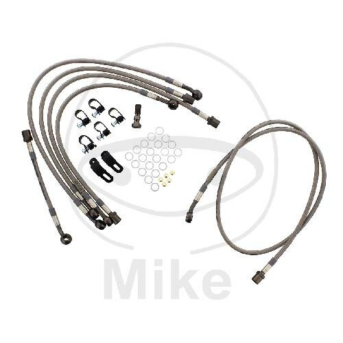 Brake hose steel braided kit 6-piece for Honda CB 1000 RA 08-16