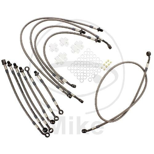 Brake hose steel braided kit 11-piece for Honda CBR 1000 F 93-00