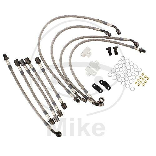 Brake hose steel braided kit 9-piece for Kawasaki GTR 1400 07-09