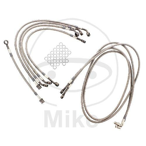 Brake hose steel braided kit 7-piece for Suzuki GSF 1250 07-17