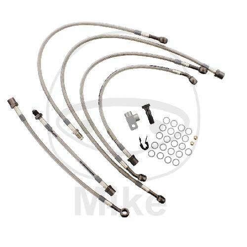 Brake hose steel braided kit 6-piece for Yamaha FZ1 1000 NA 08-15