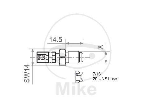 Pieza de conexión con rosca externa móvil Vario Tipo 440 7/16-20 UNF Acero inoxidable