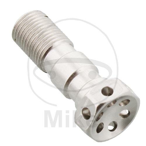 Banjo bolt double M 10 x 1.00 aluminium Racing silver