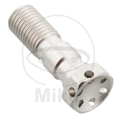Banjo bolt double M10 x 1.25 aluminium Racing silver