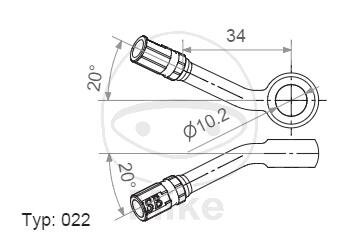 Ring fitting Vario type 022 10 mm 20°/20° black