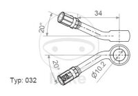 Ring fitting Vario type 032 10 mm 20°/20° black