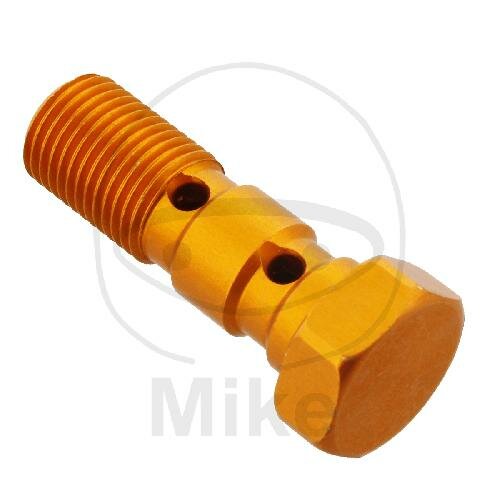 Banjo bolt double M 10 x 1.00 aluminium orange