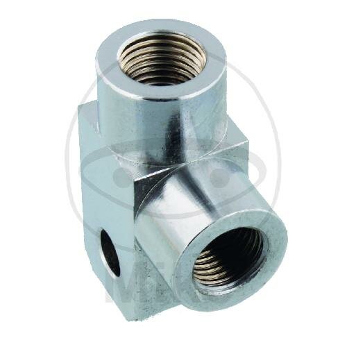Distributeur 2 voies vissé coudé type 812 M10 x 1,00 chromé