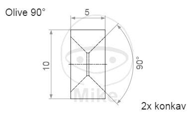 Olive Typ 010 Durchmesser 10 mm 2x konkav 90°