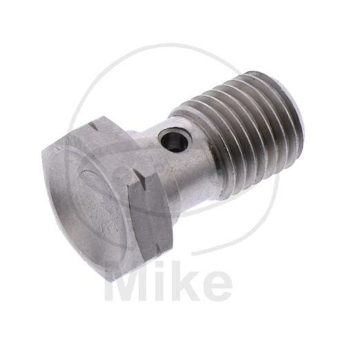 Banjo bolt single M10 x 1.25 stainless steel silver