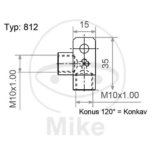 Distribuidor de 2 vías atornillado en ángulo tipo 812 M10 x 1.00 plata