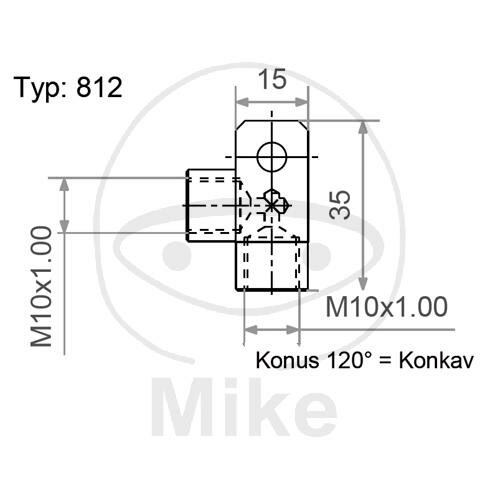 2-way distributor screwed angled type 812 M10 x 1.00 silver