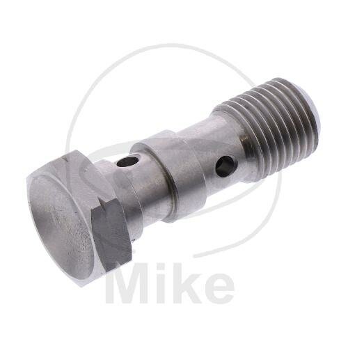 Hohlschraube doppelt M 10 x 1,00 Edelstahl silber