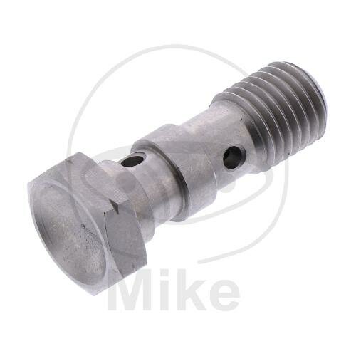 Hohlschraube doppelt M10 x 1,25 Edelstahl silber