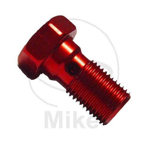 Banjo bolt single M10 x 1.00 aluminium red