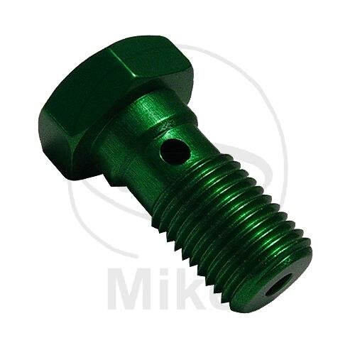 Banjo bolt single M10 x 1.00 aluminium green