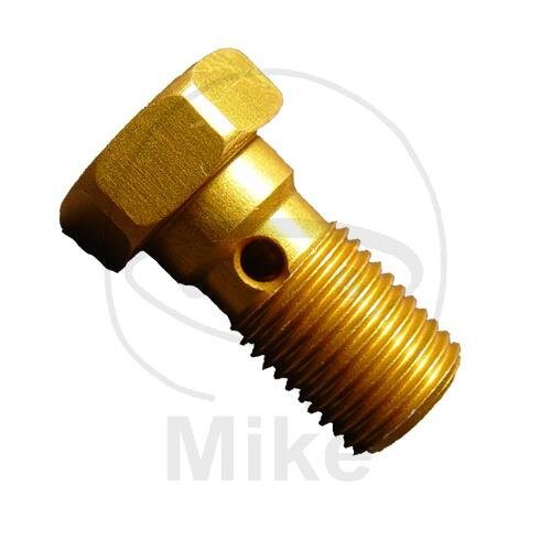 Banjo bolt single M10 x 1.00 aluminium gold