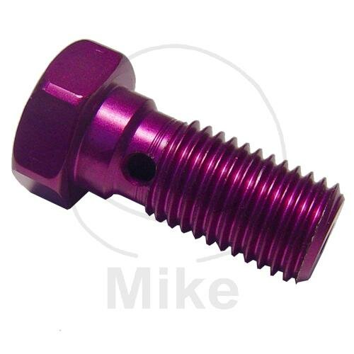 Banjo bolt single M10 x 1.25 aluminium violet